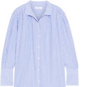 FRAME Striped cotton-gauze mini shirt dress, Size XS